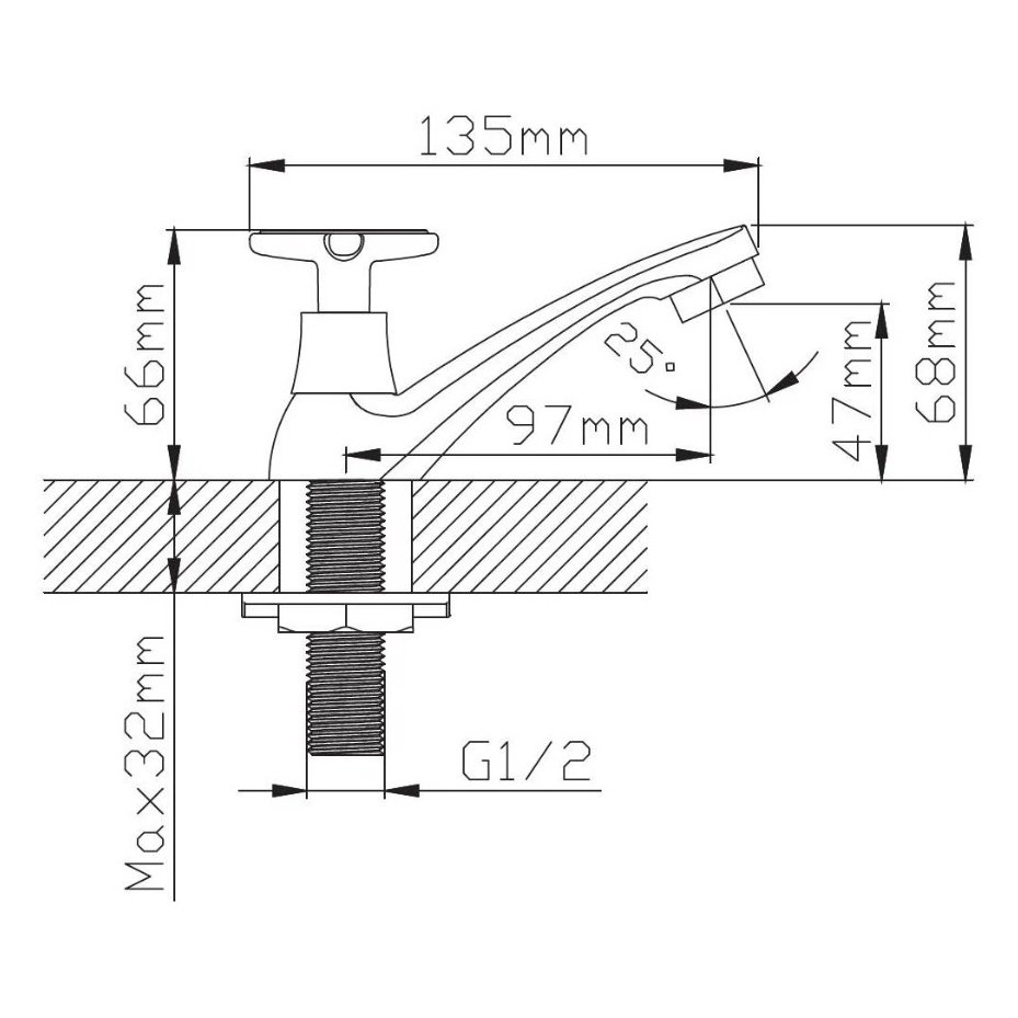 Смеситель Эверест (Everest) для кухни на одну воду B42-350 хром