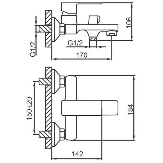Смеситель для ванны Frud (Фруд) R131 R32131 хром