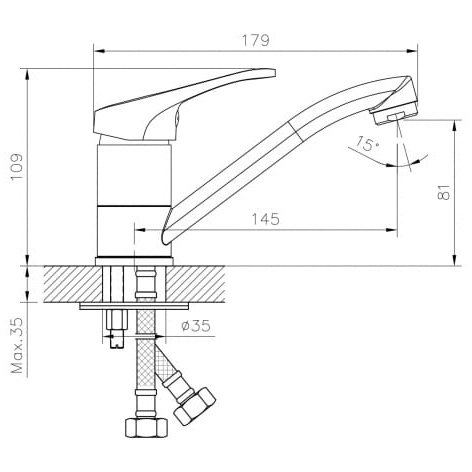 Смеситель для умывальника Decoroom с поворотным изливом, хром DR21012