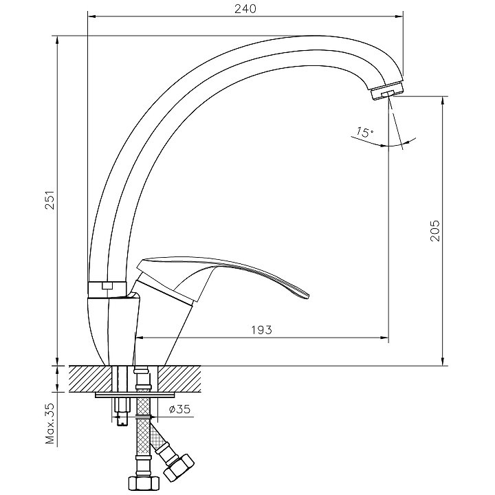 Смеситель для кухни Decoroom (Декорум) DR71 (DR71021) хром