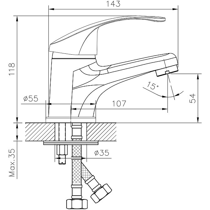 Смеситель для раковины Decoroom (Декорум) DR71 (DR71011) хром