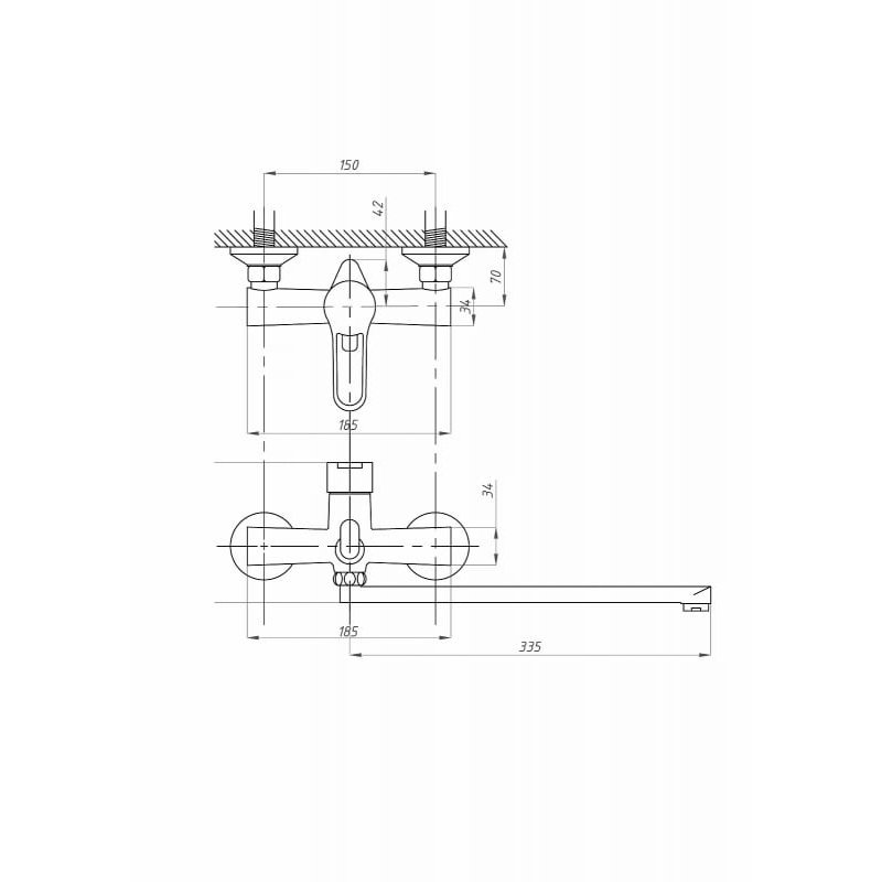 Смеситель для ванны с душем Fauzt FZs-240-B100 тип См-ВУОРНШлА, хром