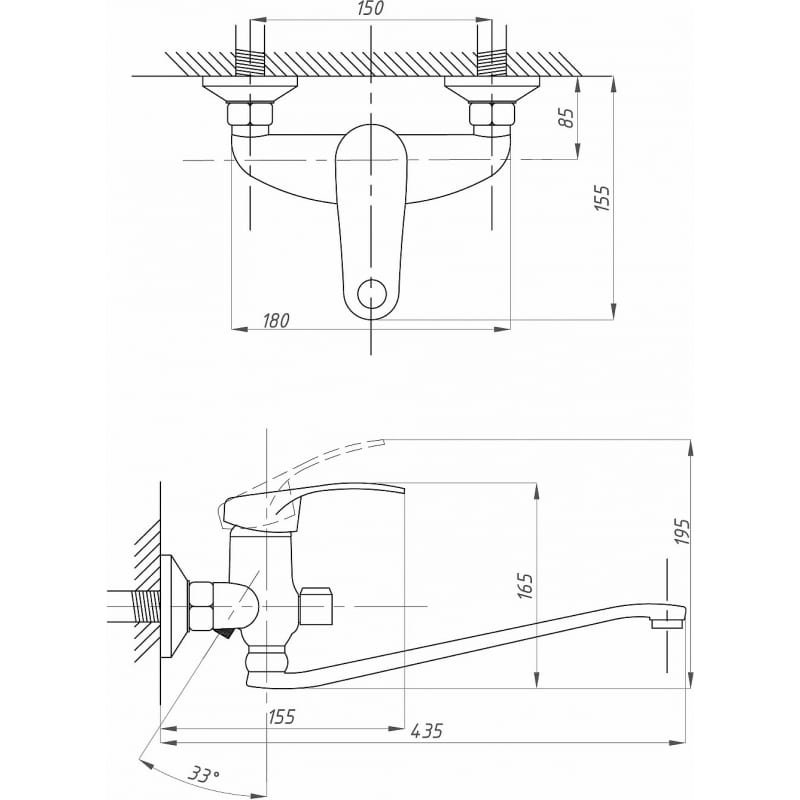 Смеситель для ванны с душем Fauzt (Фауцт) FZs-888-133 тип См-ВУОРНШлА, хром