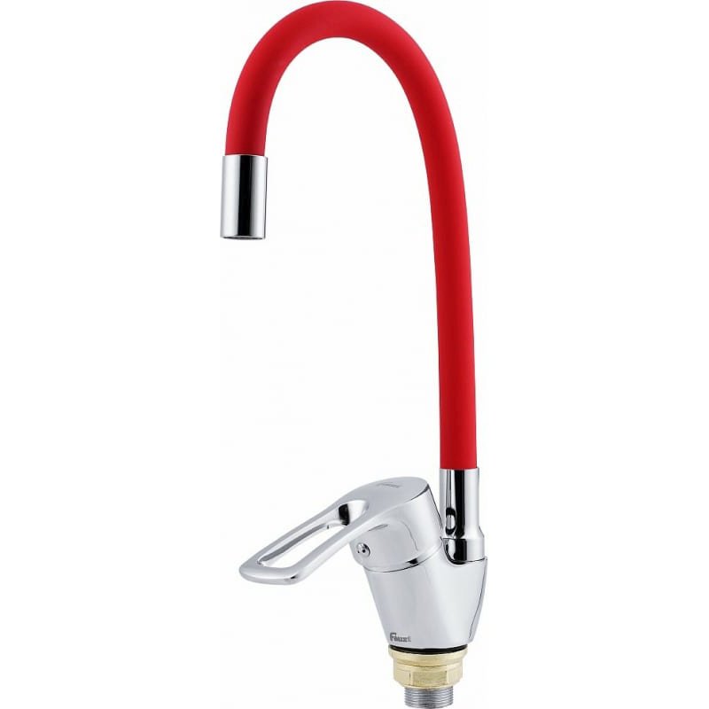 Смеситель для кухни Fauzt (Фауцт) FZs-833-R129 гибкий излив тип См-МОЦБА, красный