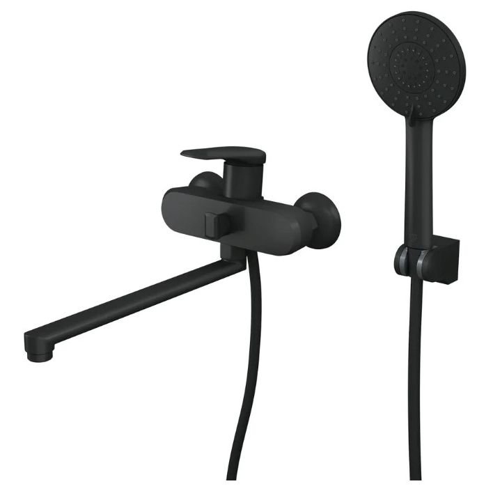 Смеситель для ванны с длинным поворотным изливом Rush (Раш) Nevis (NE1735-51Black) черный