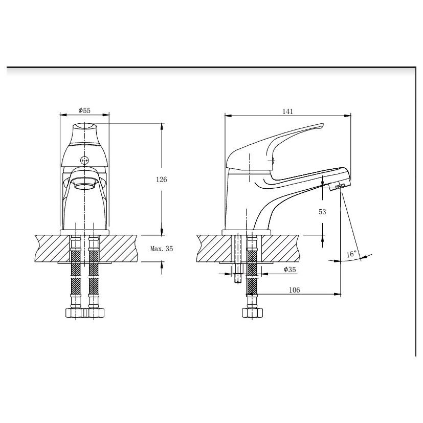 Смеситель для раковины Rush (Раш) Corsica (CO4240-11) хром