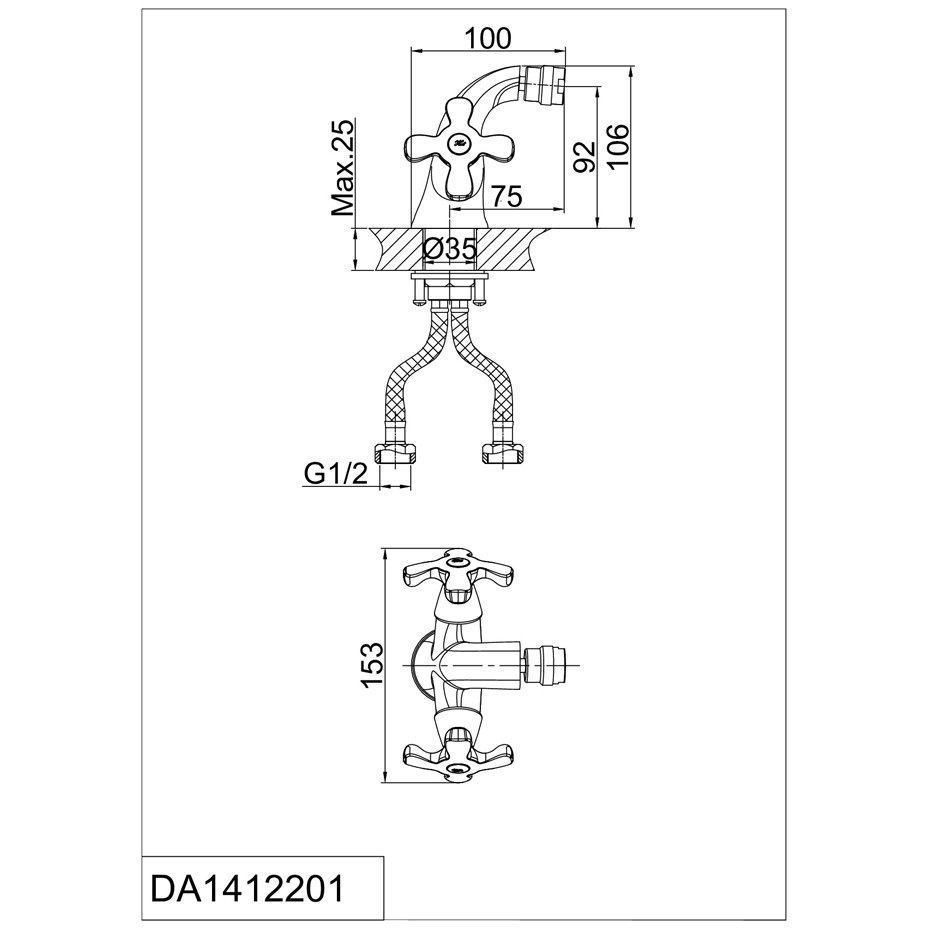 Смеситель для биде DK (ДК) Hessen Lorsch (DA1412201) хром