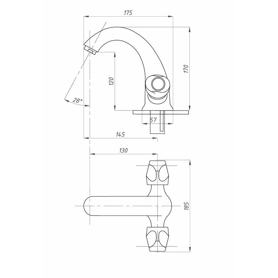 Смеситель для раковины ПСМ-Профсан (Profan) Евро PSM-712-48 тип См-УмДЦБА хром
