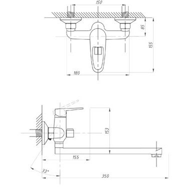 Смеситель для ванны с душем ПСМ-Профсан (Profan) Комплектация PSM-104-2 тип См-ВУОРНШлА PSM-104-2 хром