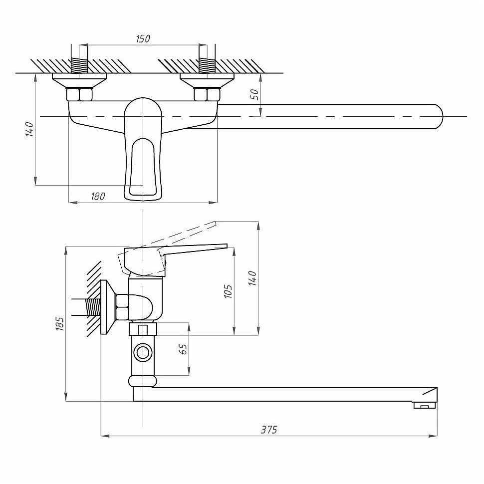 Смеситель для ванны с душем ПСМ-Профсан (Profan) Плюс PSM-523-К017 тип См-ВУОРНШлА хром