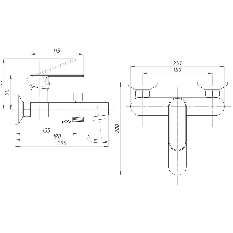 Смеситель для ванны с душем ПСМ-Профсан (Profan) Серия-600 PSM-600-1 тип См-ВОРНШлА хром