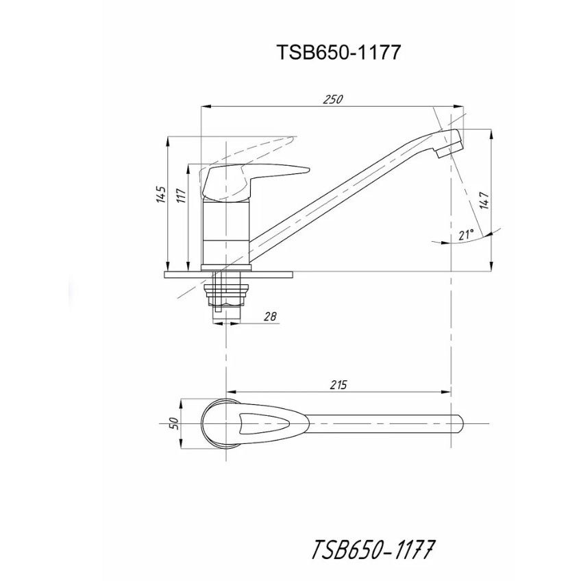 Смеситель для кухни Tsarberg (Царьберг) (TSB-650-1177) тип См-МОЦБА, См-УмОЦБА хром