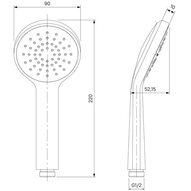 Смеситель Milardo (Милардо) для душа с верхней лейкой Simp глянцевый хром SIMSB1FM89