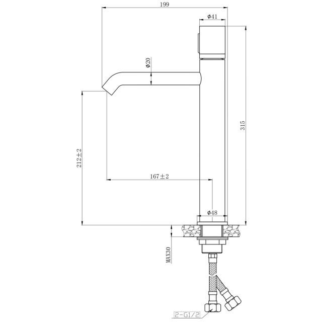 Смеситель для раковины Bronze de Luxe Focus 24615CM, хром