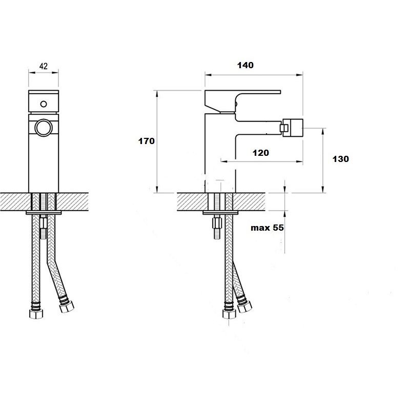Смеситель для биде Bronze de Luxe (Бронз Де Люкс) Grani W980, хром