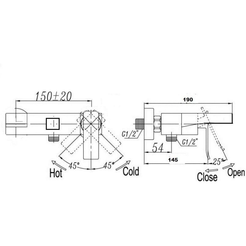 Смеситель для ванны Bronze de Luxe (Бронз Де Люкс) Grani TB980, хром