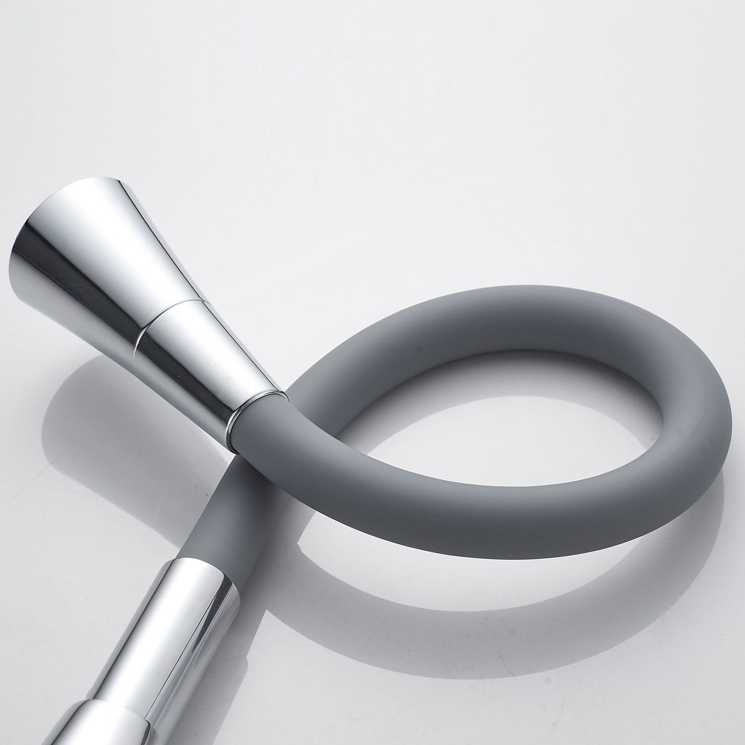 Смеситель для кухни с гибким изливом Shevanik (Шеваник) S543-9, хром/серый