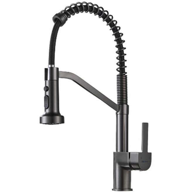 Смеситель для кухни с гибким изливом Shevanik (Шеваник) S963T, оружейная сталь