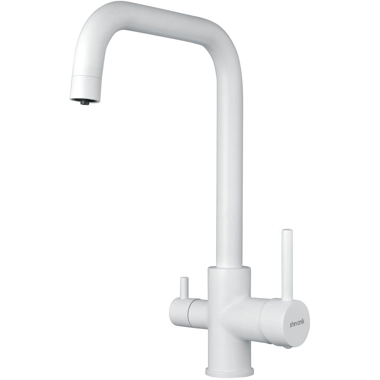 Смеситель для кухни с подключением фильтра Shevanik (Шеваник) S228C, белый