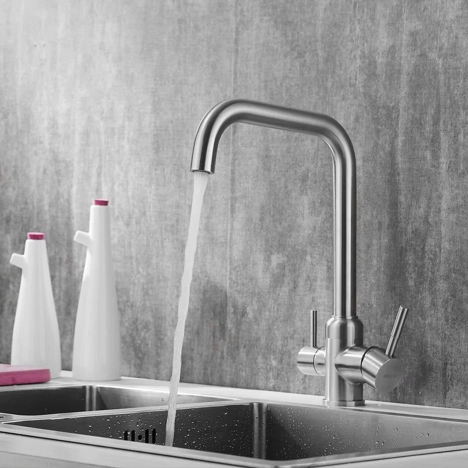 Смеситель для кухни с подключением фильтра Shevanik (Шеваник) S268B, сатин