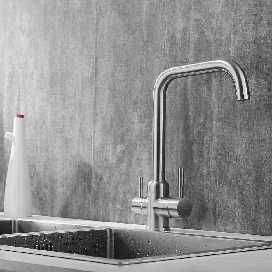 Смеситель для кухни с подключением фильтра Shevanik (Шеваник) S268B, сатин