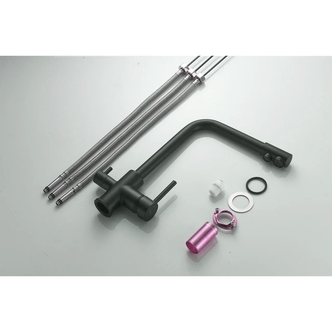 Смеситель для кухни с подключением фильтра Shevanik (Шеваник) S328H, черный