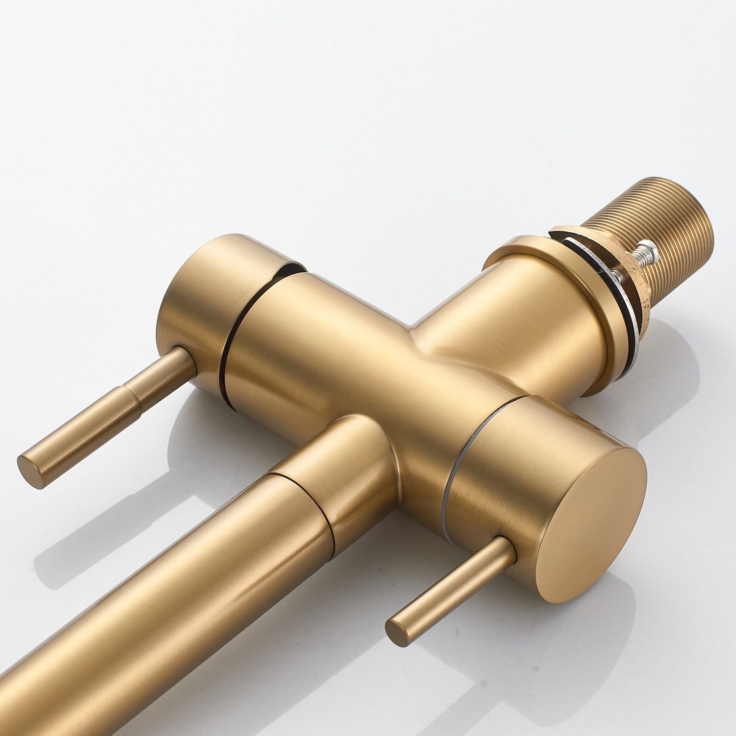 Смеситель для кухни с подключением фильтра Shevanik (Шеваник) S468G, золотой сатин