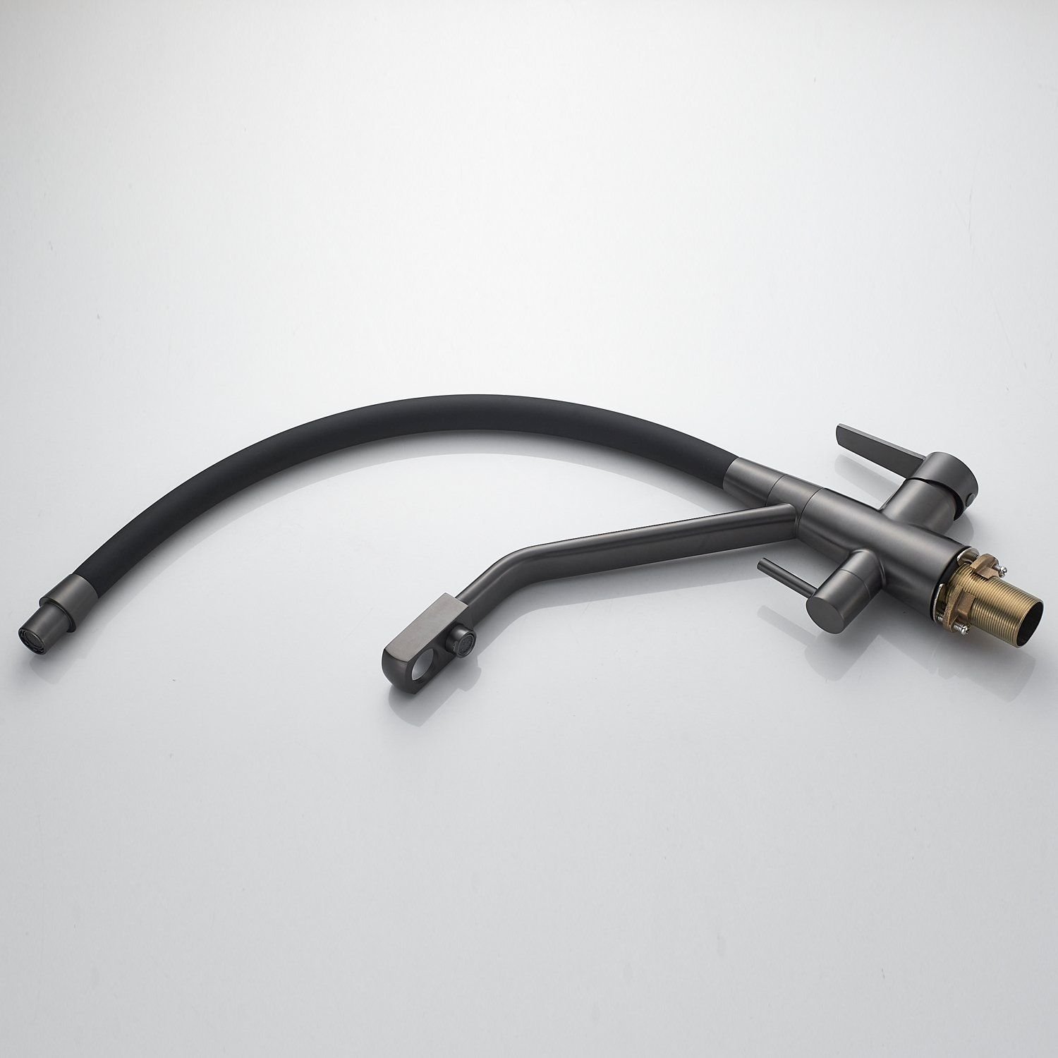 Смеситель для кухни с подключением фильтра Shevanik (Шеваник) S968T, оружейная сталь