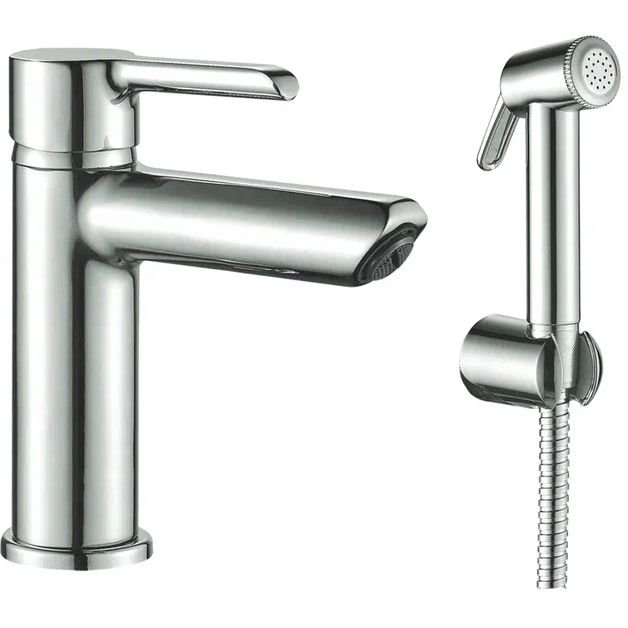 Смеситель для раковины с гигиеническим душем Shevanik (Шеваник) S6071, хром