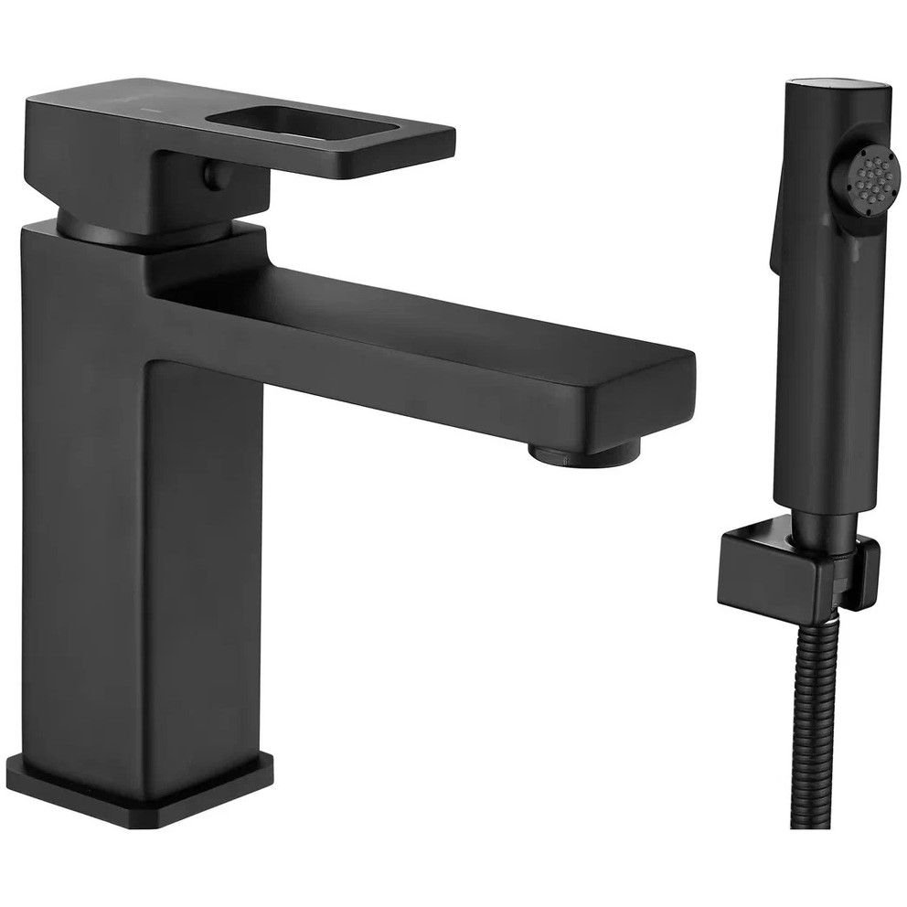 Смеситель для раковины с гигиеническим душем Shevanik S8271H, черный