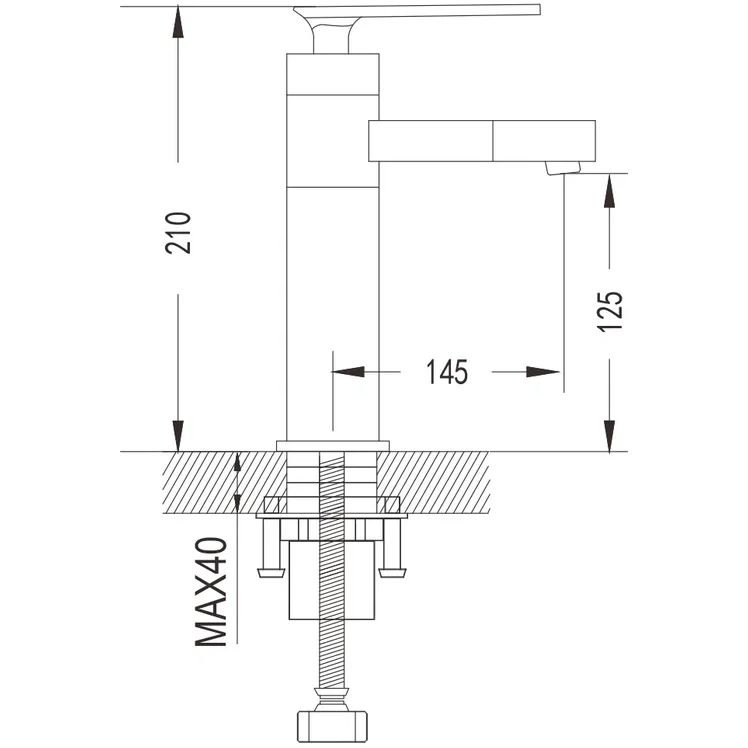 Смеситель для раковины с поворотным носиком Shevanik (Шеваник) S6601H, черный/хром