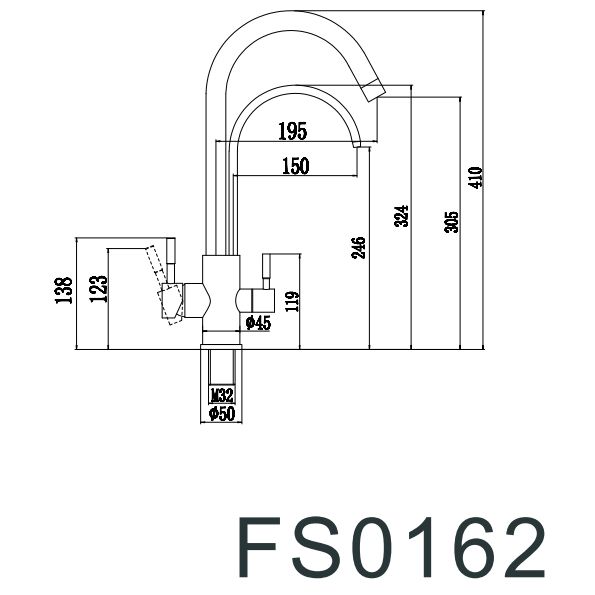 Смеситель для кухни Fmark под фильтр питьевой воды (FS0162) сатин