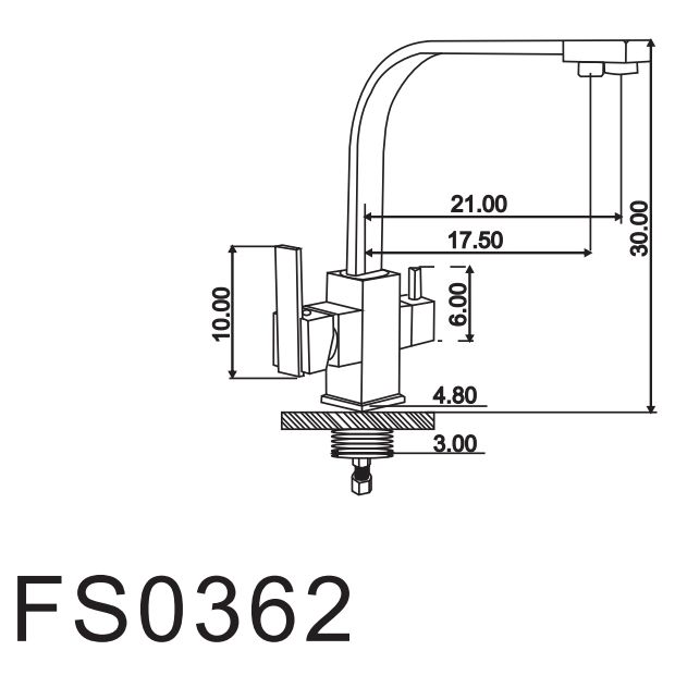 Смеситель для кухни Fmark под фильтр питьевой воды (FS0362) сатин