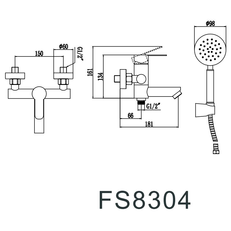 Смеситель для ванны Fmark (FS8304) Сатин