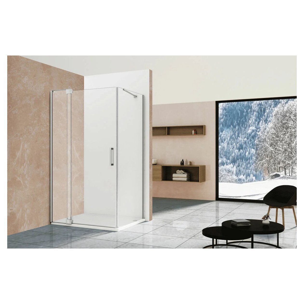 Душевой уголок Vincea (Винчея) Extra VSR-1E901010CL, 900/1000х1000 мм (габариты площадки) хром, стекло прозрачное