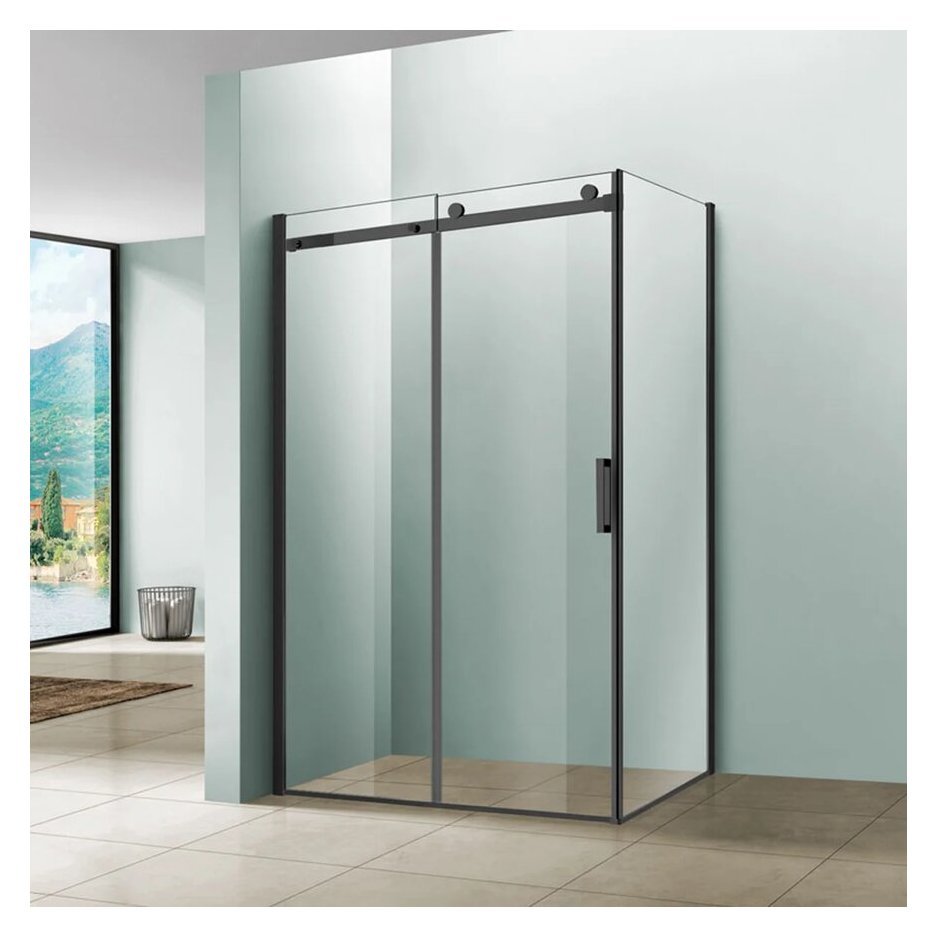 Душевой уголок Vincea (Винчея) Como VSR-1C9012CLB, 1200х900 мм (габариты площадки) черный, стекло прозрачное