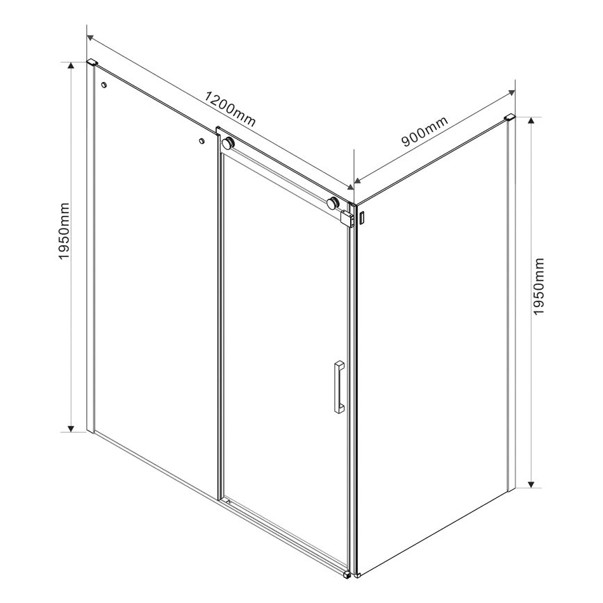 Душевой уголок Vincea (Винчея) Como VSR-1C9012CLB, 1200х900 мм (габариты площадки) черный, стекло прозрачное