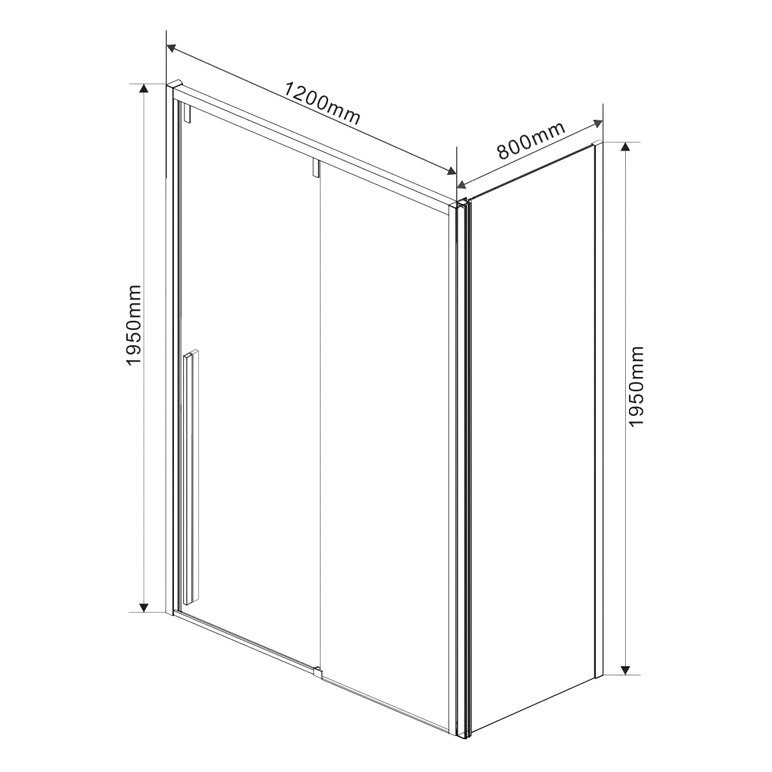 Душевой уголок Vincea (Винчея) Lugano VSR-1L8012CLB-1, 1200х800 мм (габариты площадки) черный, стекло прозрачное