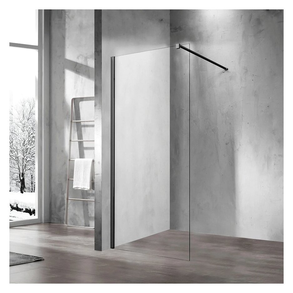 Душевая перегородка Vincea (Винчея) Walk-In VSW-1H120CLB,1200х2000, черный матовый, стекло прозрачное