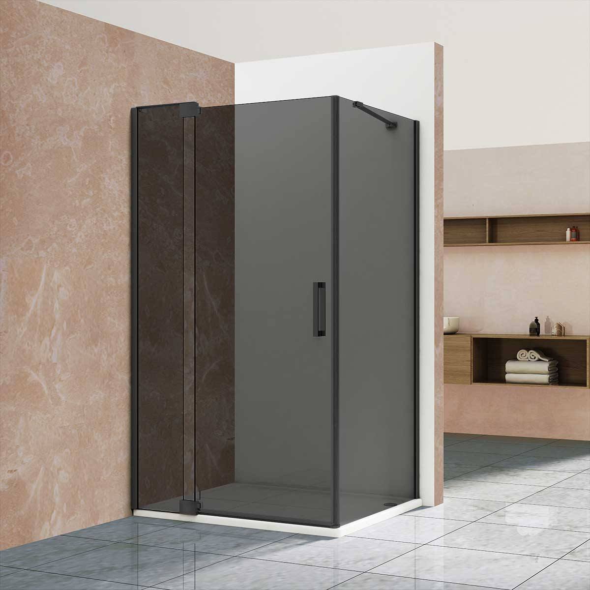 Душевой уголок Vincea (Винчея) Extra 1100/1200х900 мм (габариты площадки) 110/120х200 черный стекло тонированное VSR-1E111290CGB