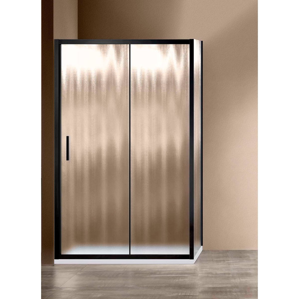 Душевой уголок Vincea (Винчея) Garda 1200х900 мм (габариты площадки) черный стекло шиншилла VSR-1G9012CHB