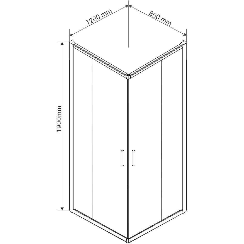 Душевой уголок Vincea (Винчея) Garda 1200х800 мм (габариты площадки) черный стекло прозрачное VSS-1G8012CLB