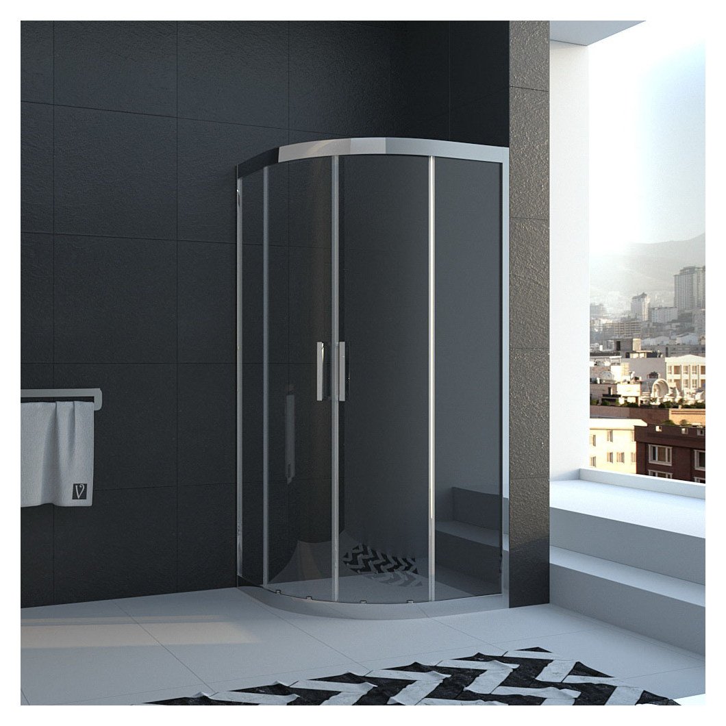 Душевой уголок Veconi (Векони) Rovigo 100x100x195 см стекло прозрачное, хром, механизм раздвижной (RV05-100PL-01-19C1)