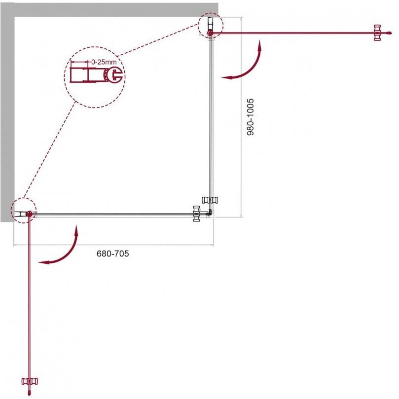 Душевой уголок BelBagno (Бельбагно) ETNA-AH-2-70/100-C-Cr хром, стекло прозрачное 6 мм (700х1950х1000)