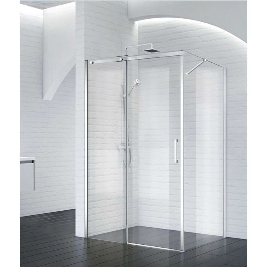 Душевой уголок BelBagno ACQUA-AH-1-140/90-C-Cr хром, стекло прозрачное 8 мм (1400х1950х900)