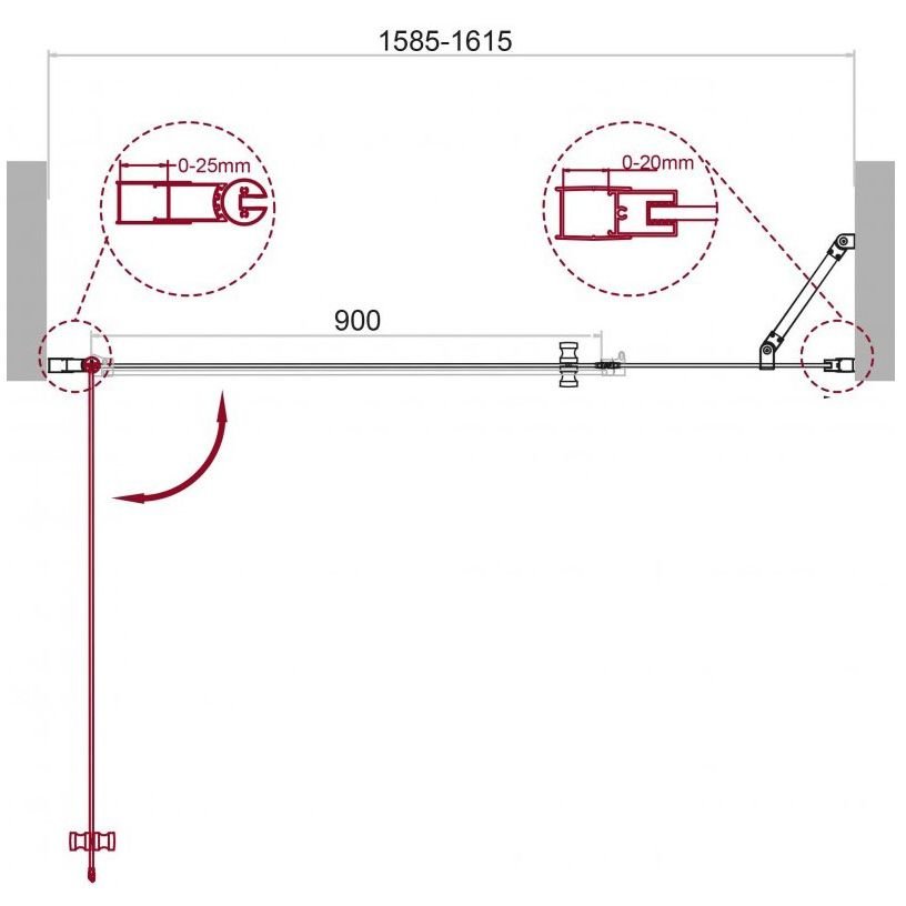 Душевая дверь BelBagno (Бельбагно) ETNA-B-11-60+100-C-Cr хром, стекло прозрачное 6 мм (1600х1950)