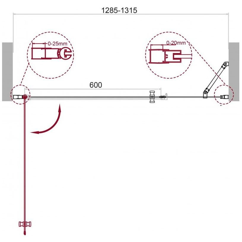 Душевая дверь BelBagno (Бельбагно) ETNA-B-11-60+60-C-Cr хром, стекло прозрачное 6 мм (1200х1950)
