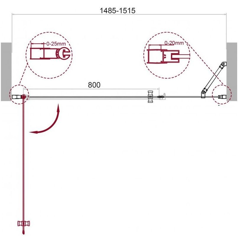 Душевая дверь BelBagno (Бельбагно) ETNA-B-11-60+90-C-Cr хром, стекло прозрачное 6 мм (1500х1950)