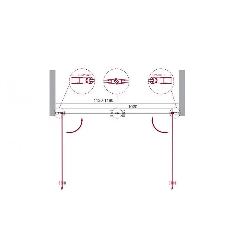 Душевая дверь BelBagno (Бельбагно) ETNA-B-2-120-C-Cr хром, стекло прозрачное 6 мм (1200х1950)