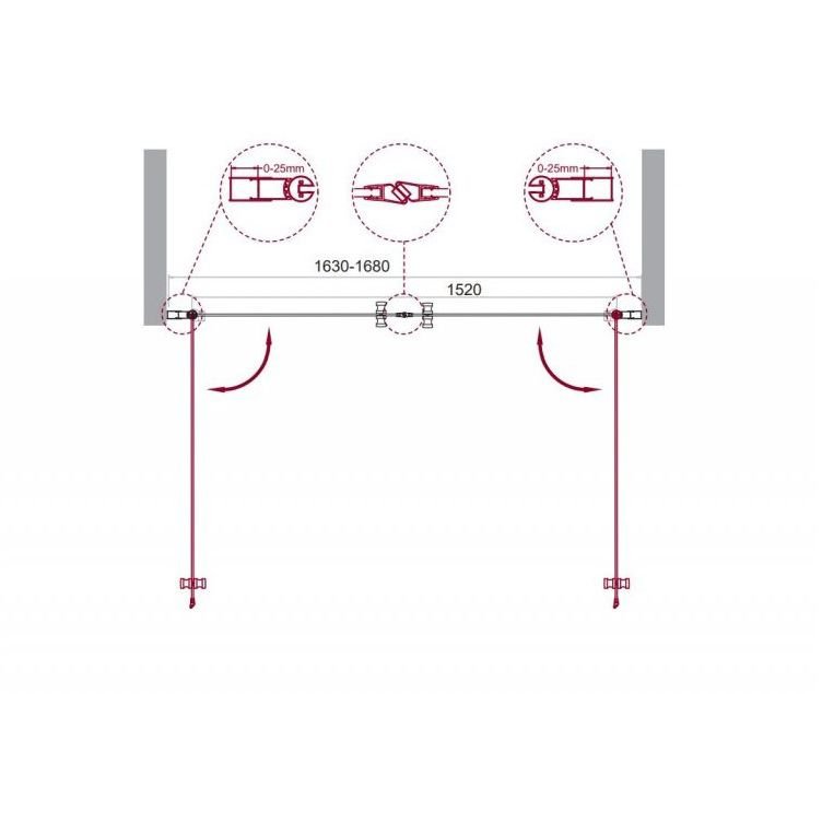 Душевая дверь BelBagno (Бельбагно) ETNA-B-2-170-C-Cr хром, стекло прозрачное 6 мм (1700х1950)